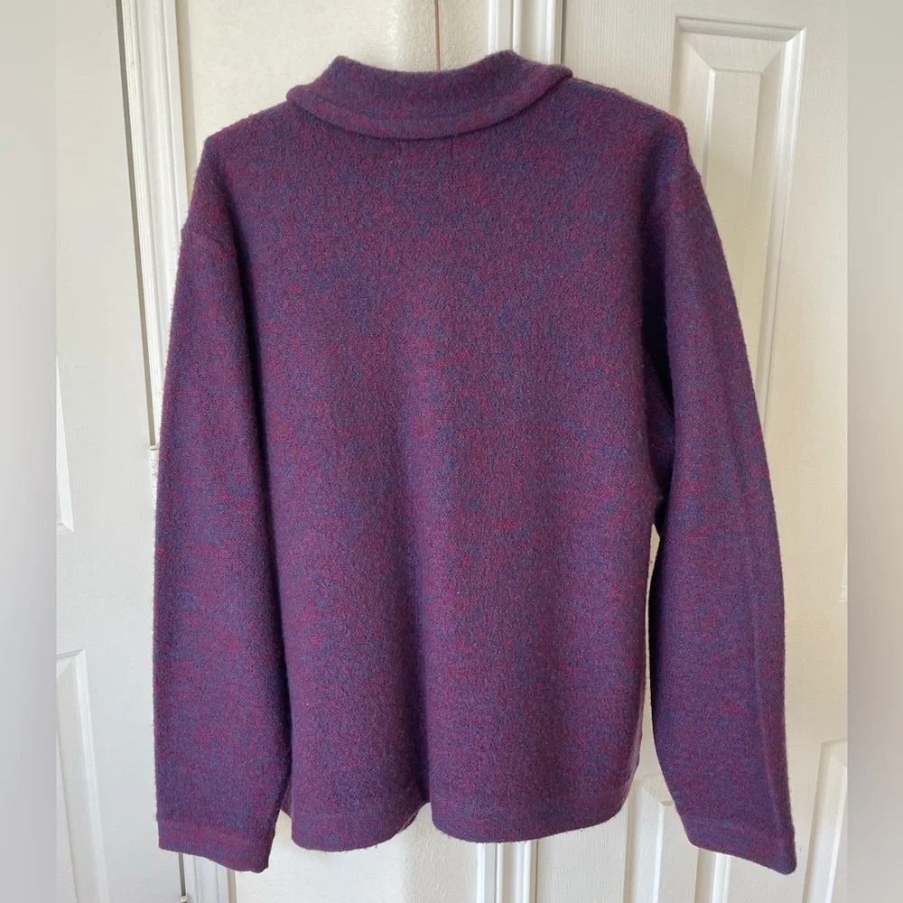100% Wool Vintage Erik Stewart Button Down Purple Sweater Cardigan XL